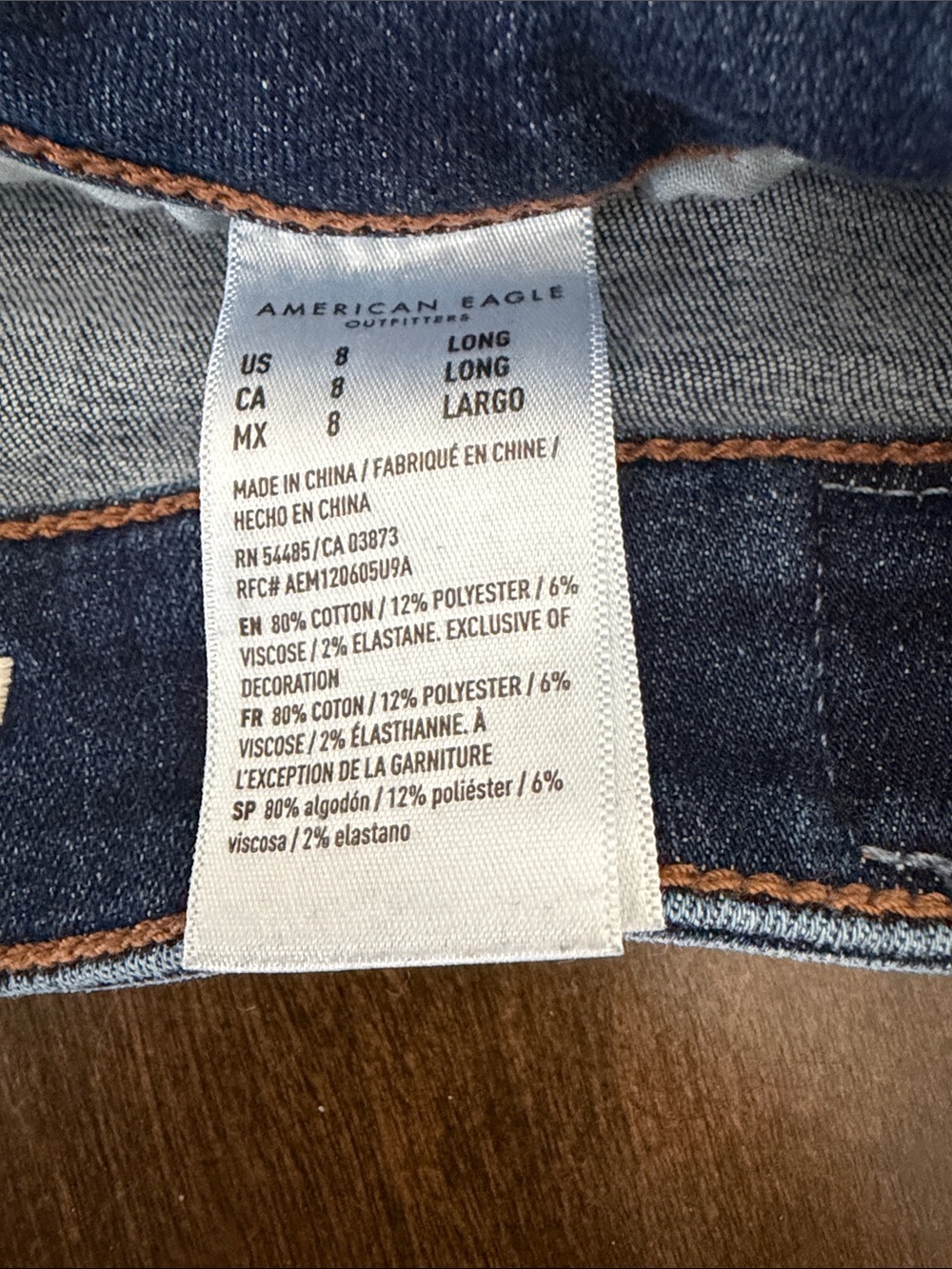 American Eagle High Rise Skinny Kick Medium-Dark Blue Bootcut Jeans 8 Long - Picture 5 of 6